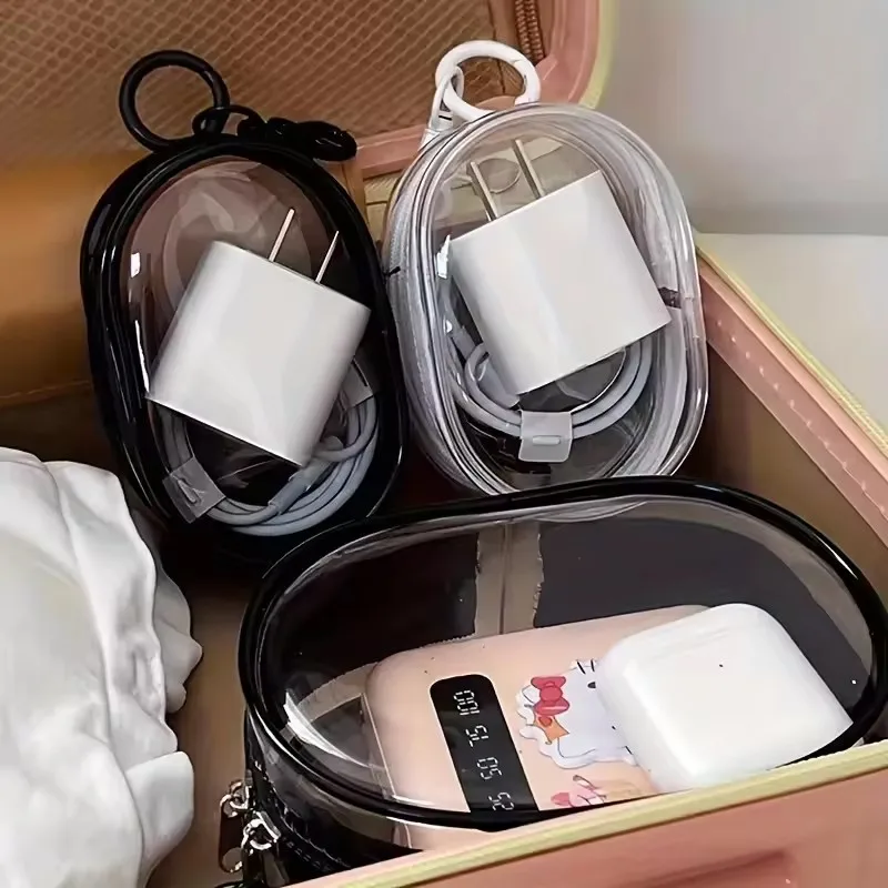 Travel Cable Organizer - Draagbare mini transparante opbergtas met rits