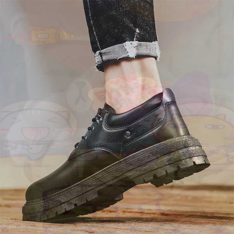 High Tech Office Accessories - Donker natuurlijk leer Mode-sneakers Tennis Herensneakers