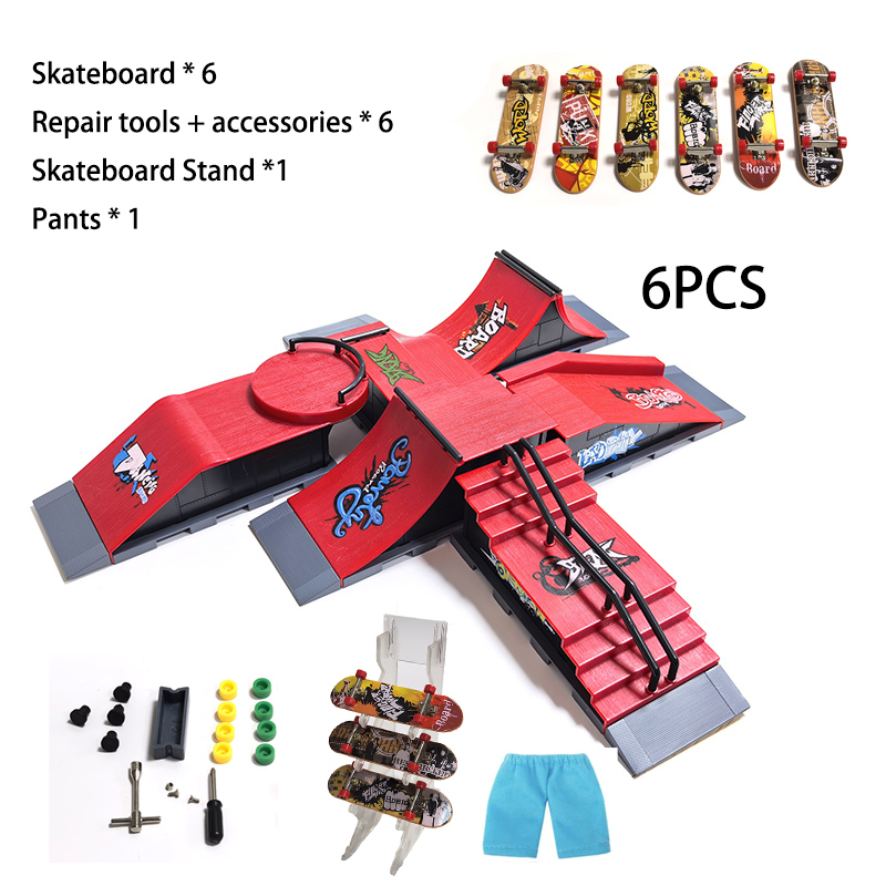 Tech Deck Accessories - DIY Finger Skatepark 6-in-1 Set Professionele