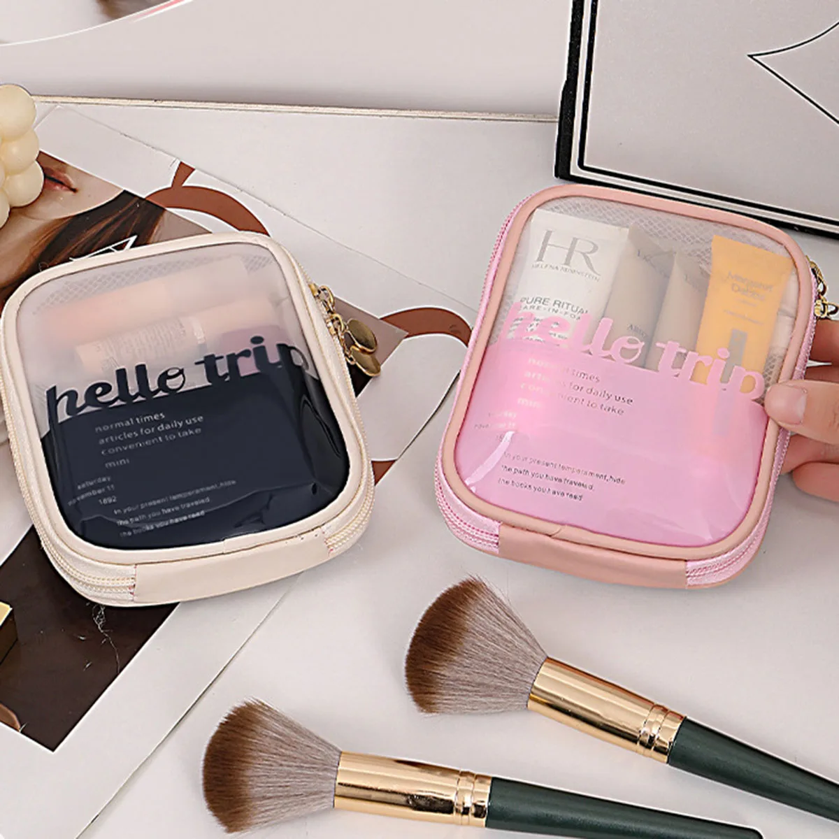 Travel Cable Organizer - Transparante draagbare cosmetische tas, lippenstift-organizer, reistas