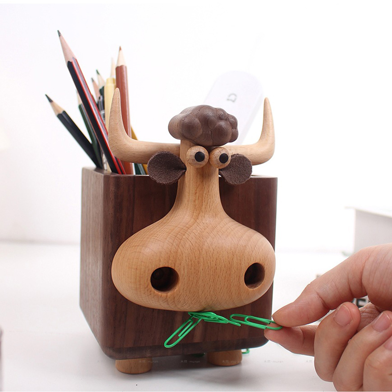 Leuke stierenvormige houten pe - Pen Holder Magnetic recensie en prijs