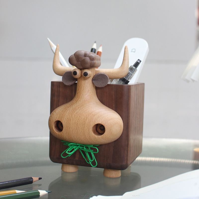 Leuke stierenvormige houten pe - Pen Holder Magnetic recensie en prijs
