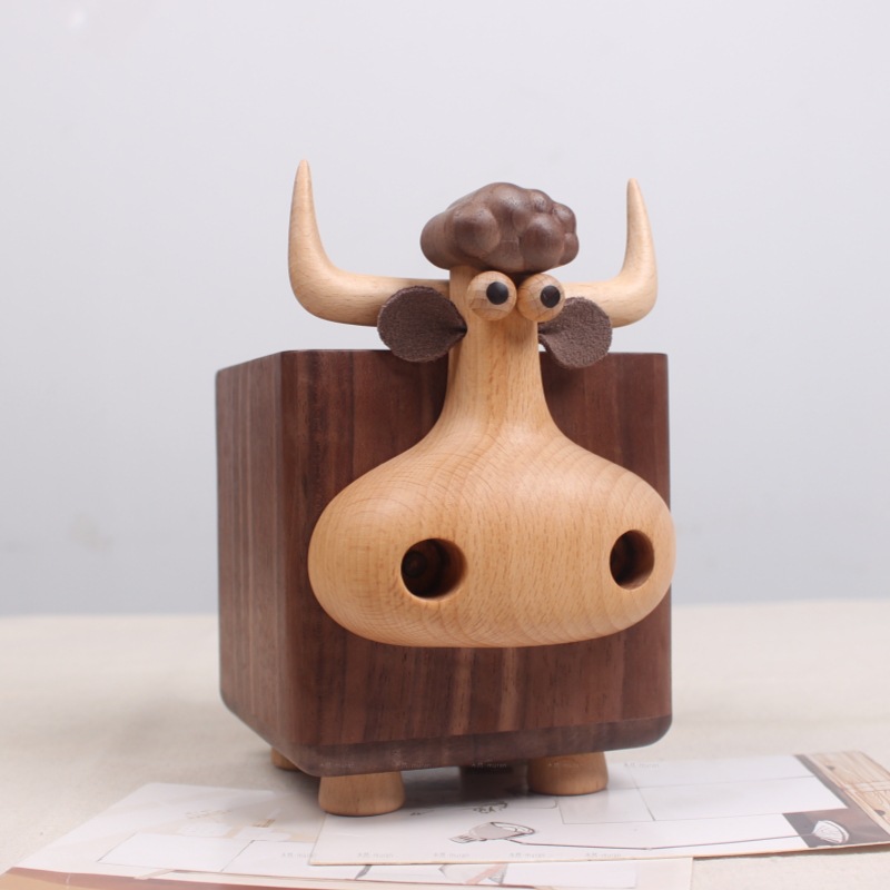 Leuke stierenvormige houten pe - Pen Holder Magnetic recensie en prijs