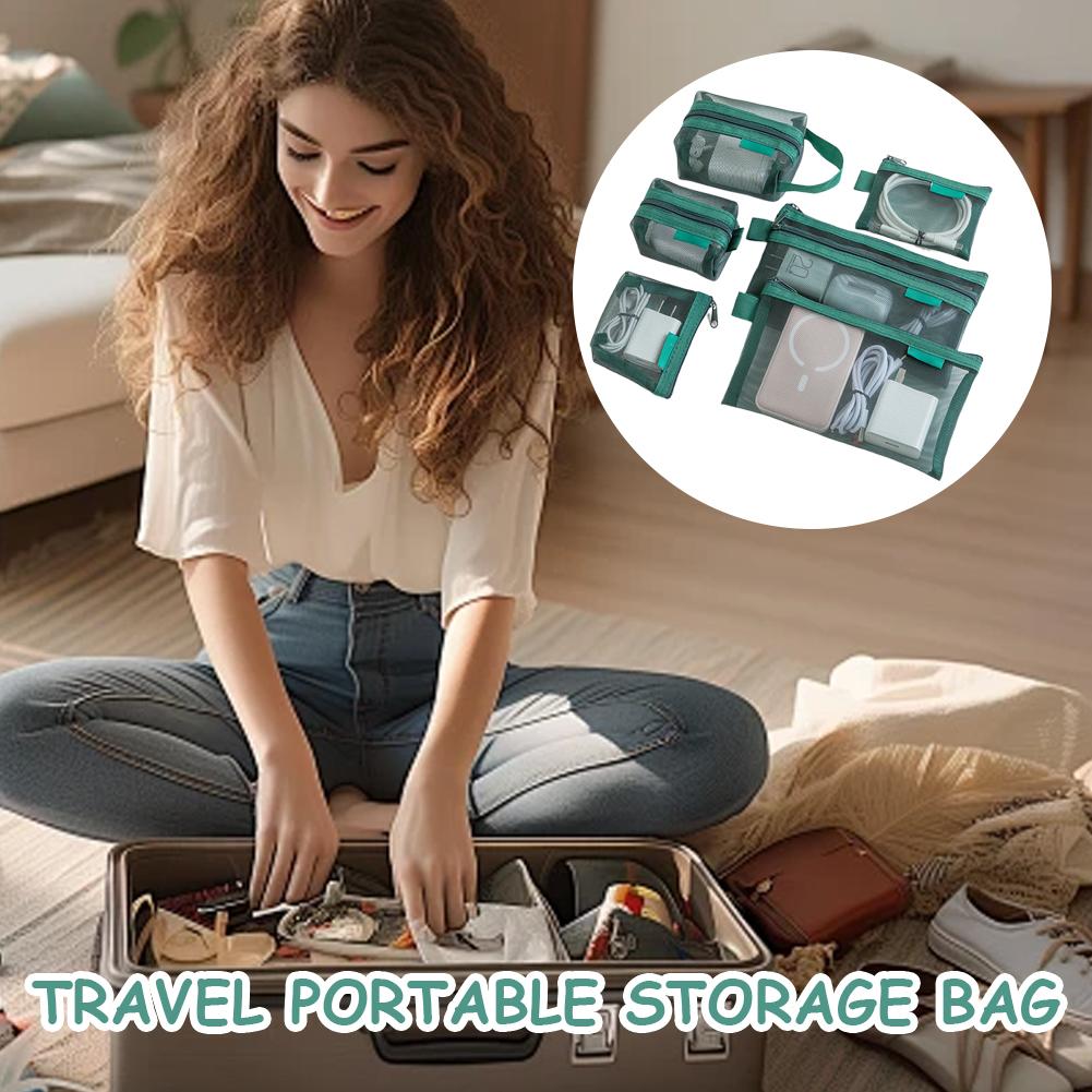 6-delige mesh opbergtas met ri - Travel Cable Organizer recensie en prijs